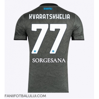 SSC Napoli Khvicha Kvaratskhelia #77 Tricou Fotbal Replică 2024-25 Barbati Treilea